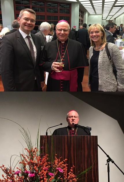 Landtagsabgeordneter Peter Tomaschko und Kollegin Carolina Trautner im Gesprch mit Bischof Dr. Konrad Zdarsa